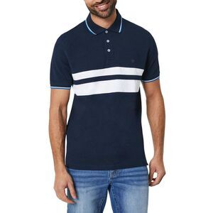 Maine Mens Carter Stripe Polo Shirt / Navy